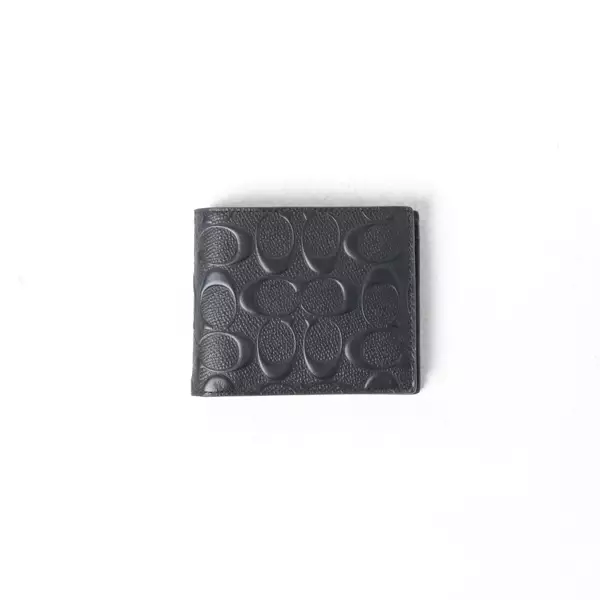 Dompet COACH CC EMBOSSED LEATHER BLACK WALLET 100% ORIGINAL
