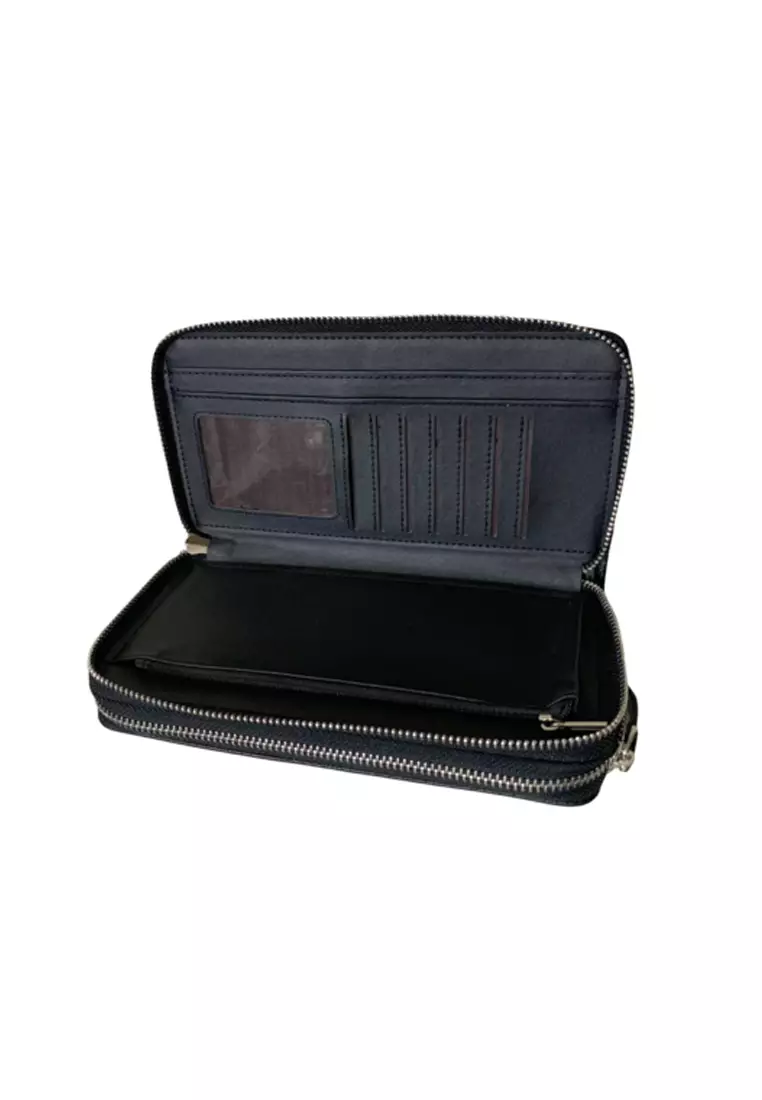 Athena Dompet Clutch Wanita Many Space Material Leather Kulit ORIGINAL - Black