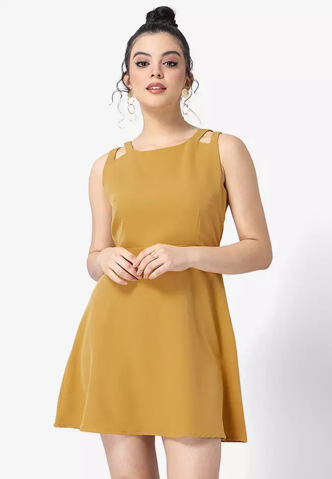 Mustard skater clearance dress