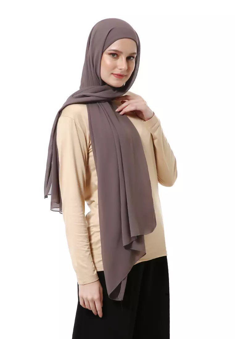 Zhalika Phasmina Motif Polos High Premium Quality - Mocca