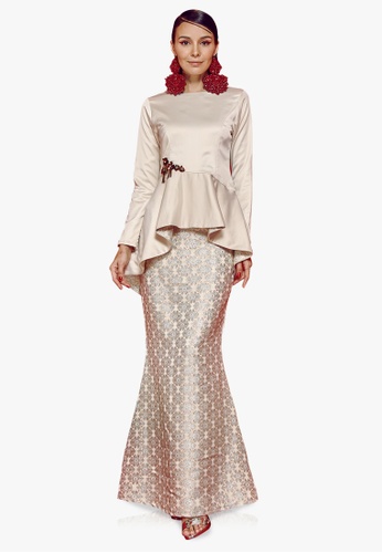 Farraly Embun Kurung from FARRALY in Beige