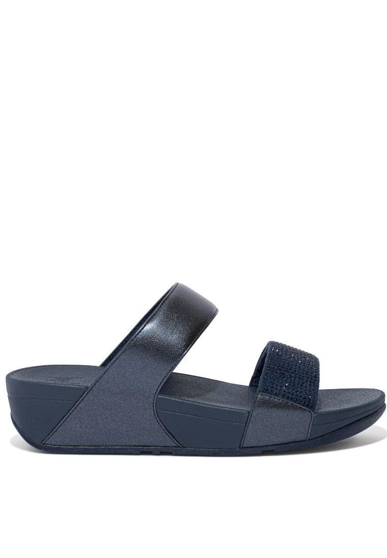 FitFlop LULU Women's Crystal Slides - Midnight Navy (EC4-399)