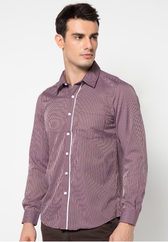 Jual YEGE  Long Sleeve Stripes Textured Shirt Original 