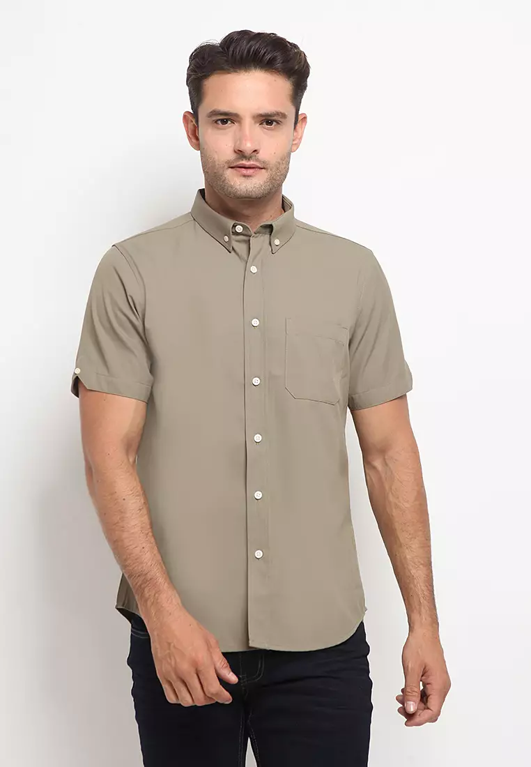 Jual A & D A & D Mms 0028 Men Shirt S/s Sage Green Original 2023