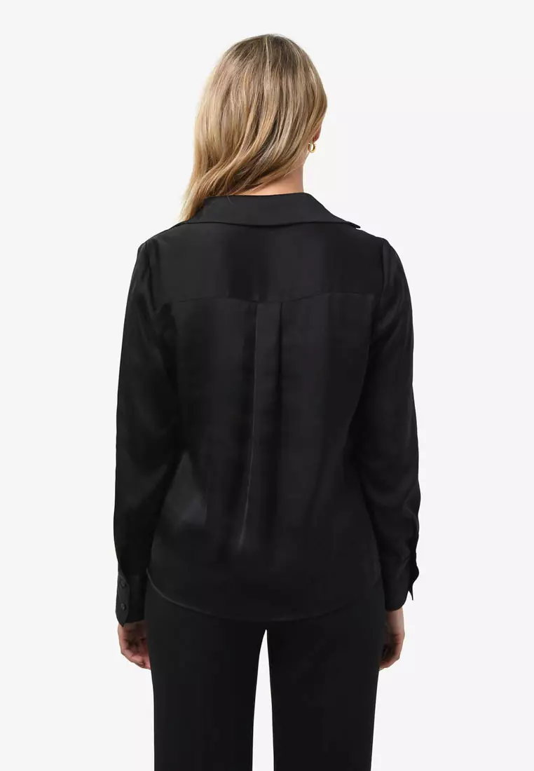 Lila V-neck Satin Blouse