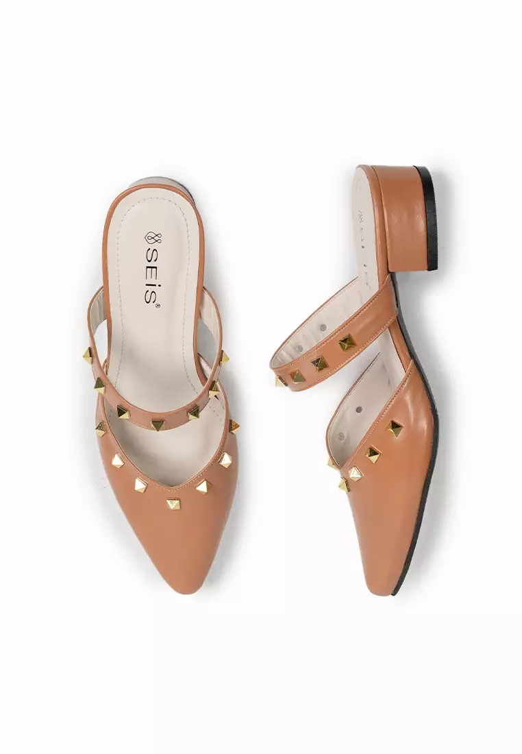 SEIS Monica Sandal  Mules Wanita Heels 3 cm - MOCCA