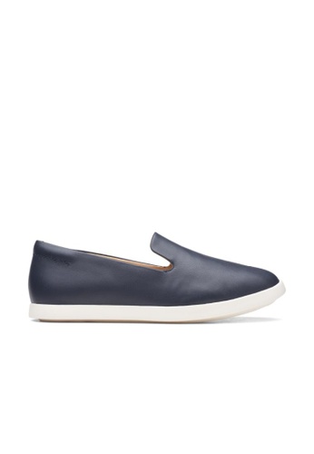 Clarks Clarks AceLite Lo Navy Leather Womens Casual Shoes | ZALORA Malaysia