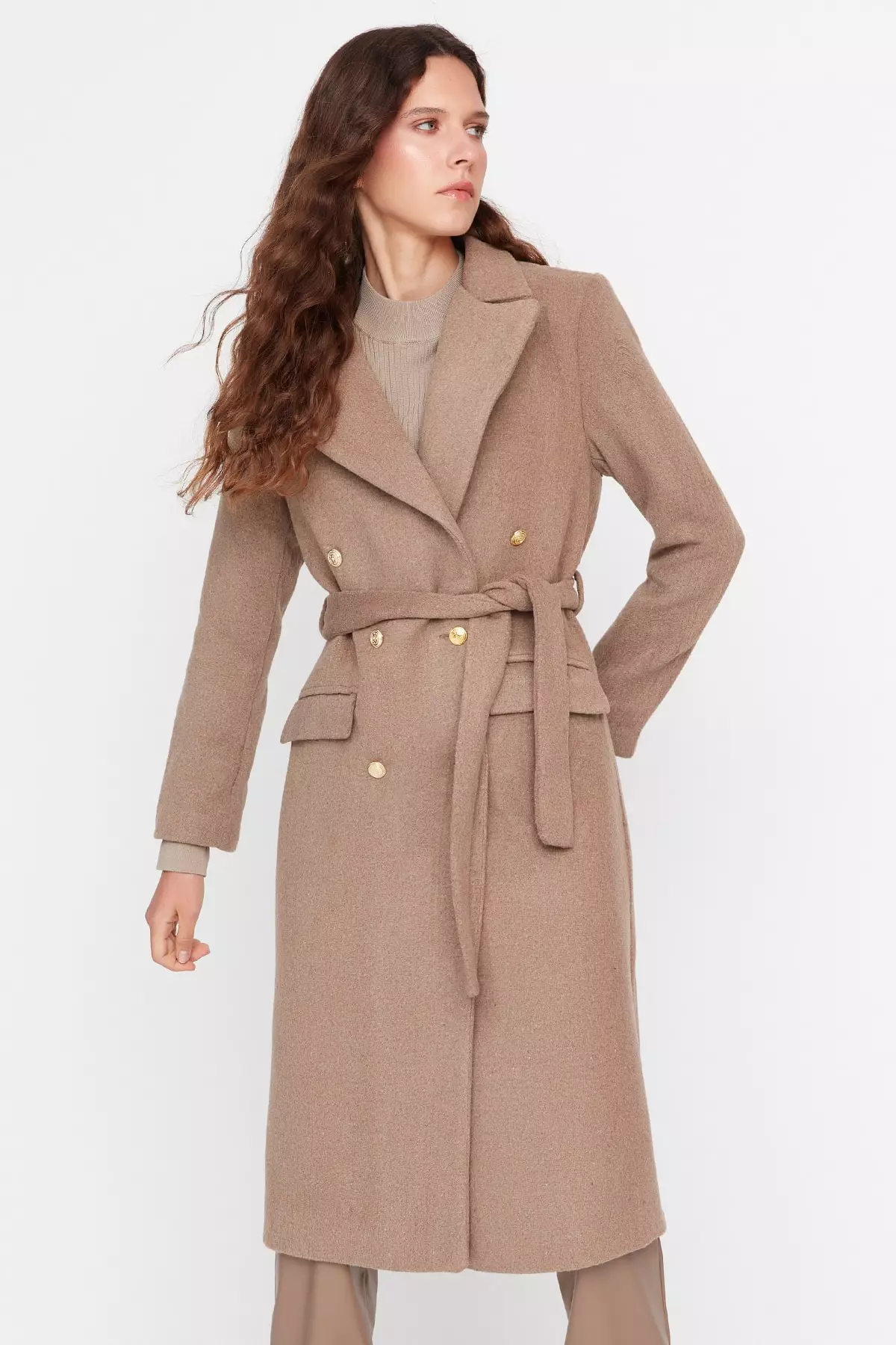 Long Coat with Button Closure