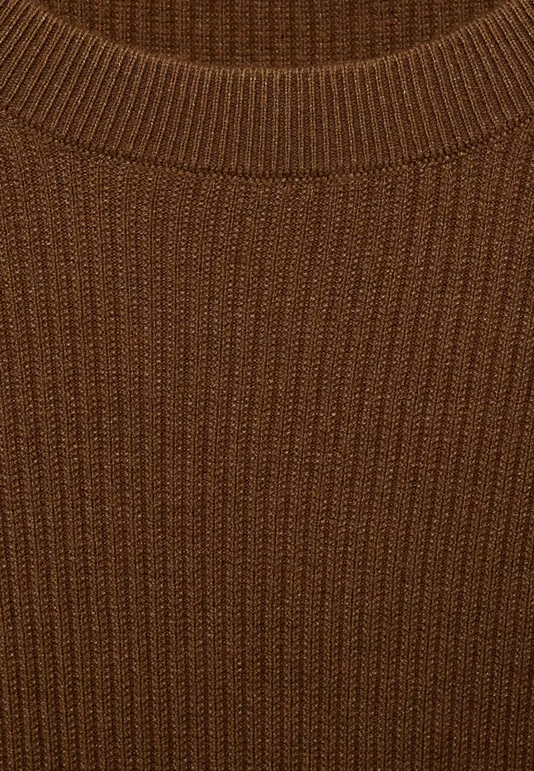 Ribbed Cotton Knitted Sweater