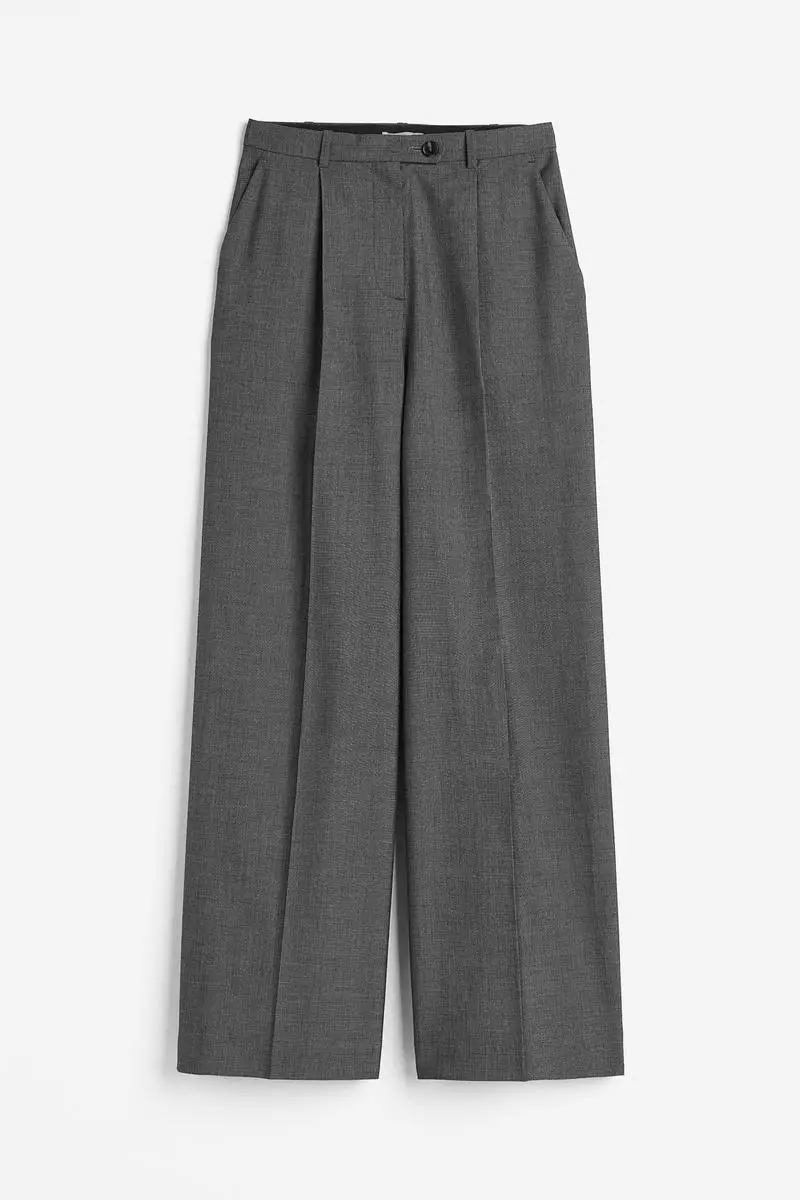 Wide twill trousers