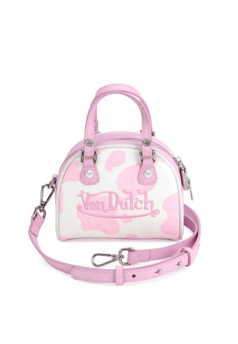Buy Von Dutch Von Dutch Pink White Cow Print Pony Hair Leather Micro Mini Bowling Bag 2022 Online Zalora Singapore