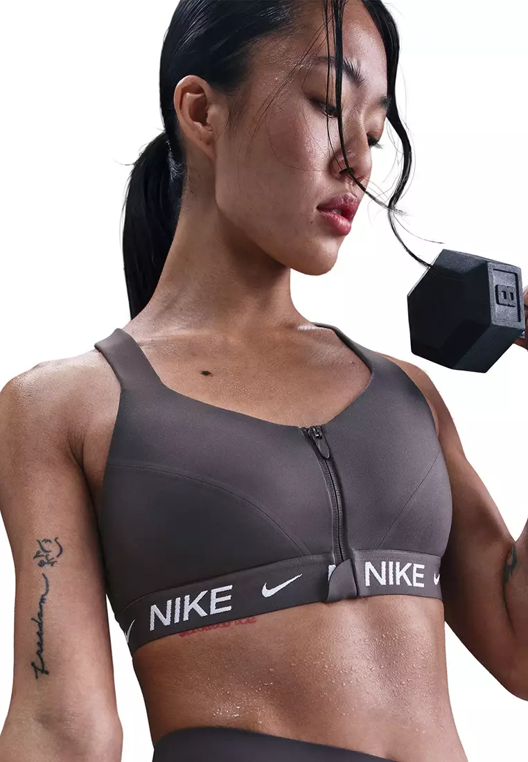 Indy High Support Padded Front-Zip Sports Bra