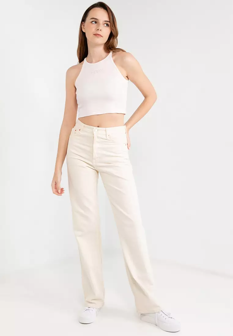 Embroidered Rib Racer Top