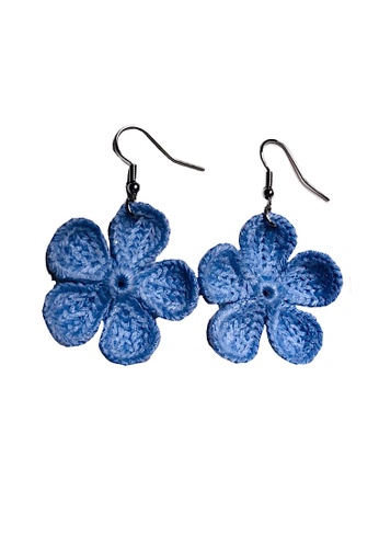 Glamorbit blue Light Blue Embroidered Floral Statement Earrings 7799BAC00B9B13GS_1