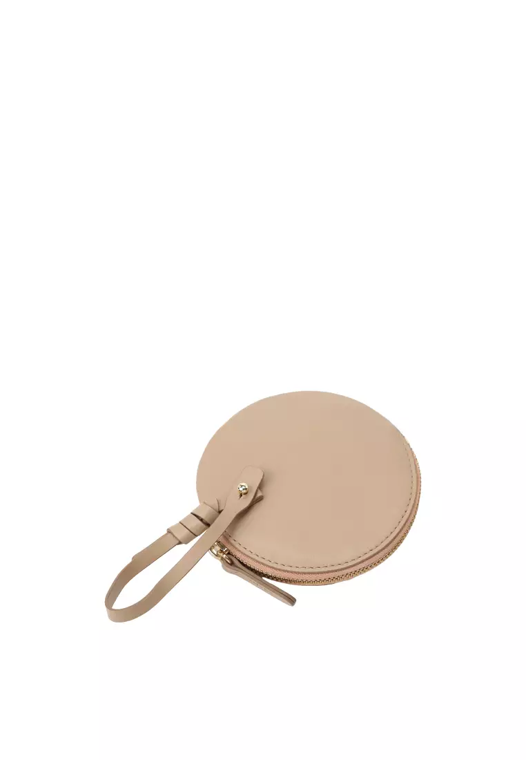 Strap Round Zip Card Case - Toffee