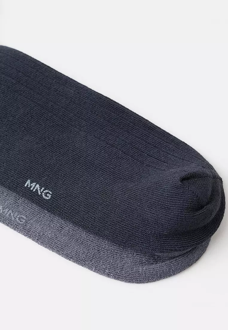 Pack Of 2 Ribbed Cotton Socks