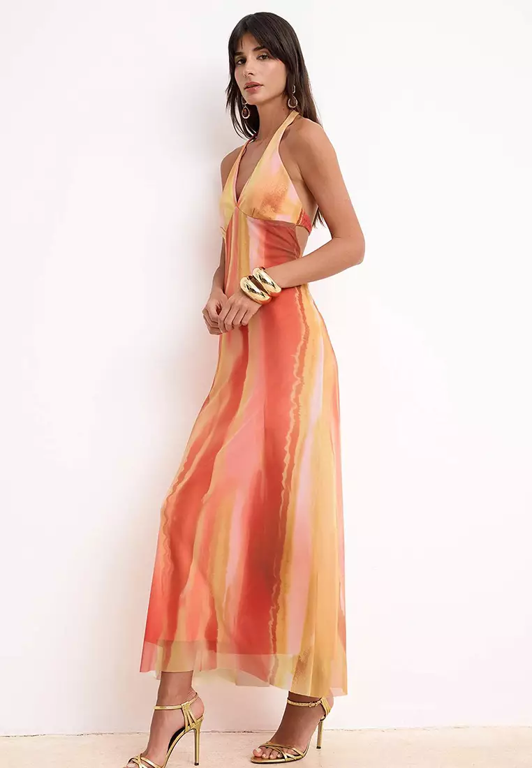 Floral Tulle Maxi Dress