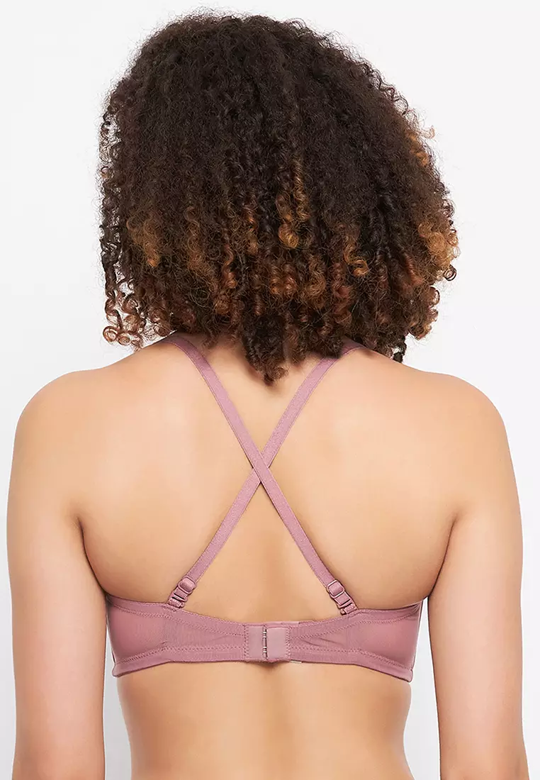 Clovia Padded Underwired Full Cup Strapless Multiway Bra in Soft Pink