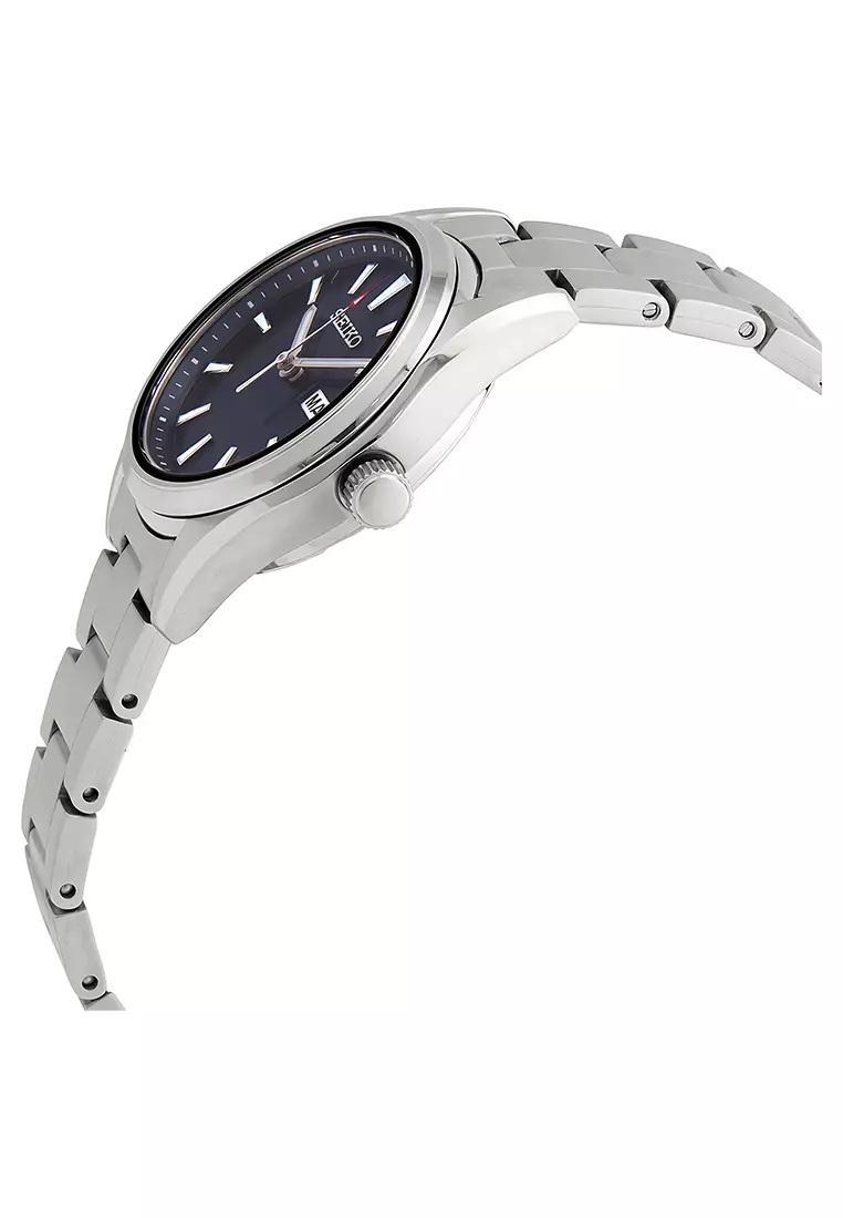 Seiko Quartz Neo Classic Discover More Blue Dial Silver Stainless Steel Women’s Watch - SUR353P1