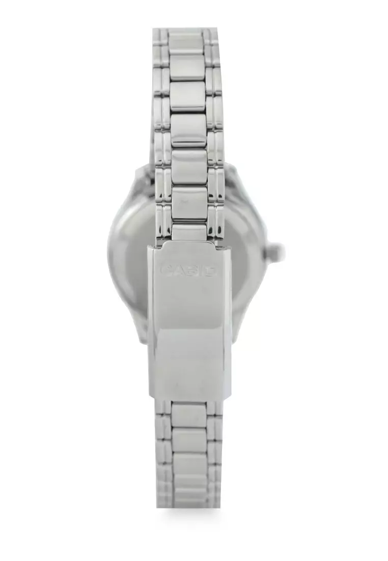 Casio Jam Tangan Wanita Silver White - Stainless Steel - LTP-1275D-7BDF