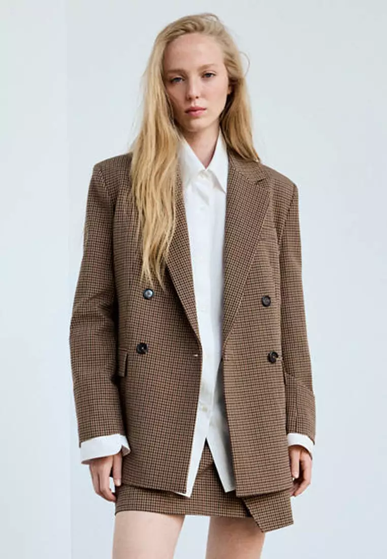 Houndstooth Jacket With Lapels