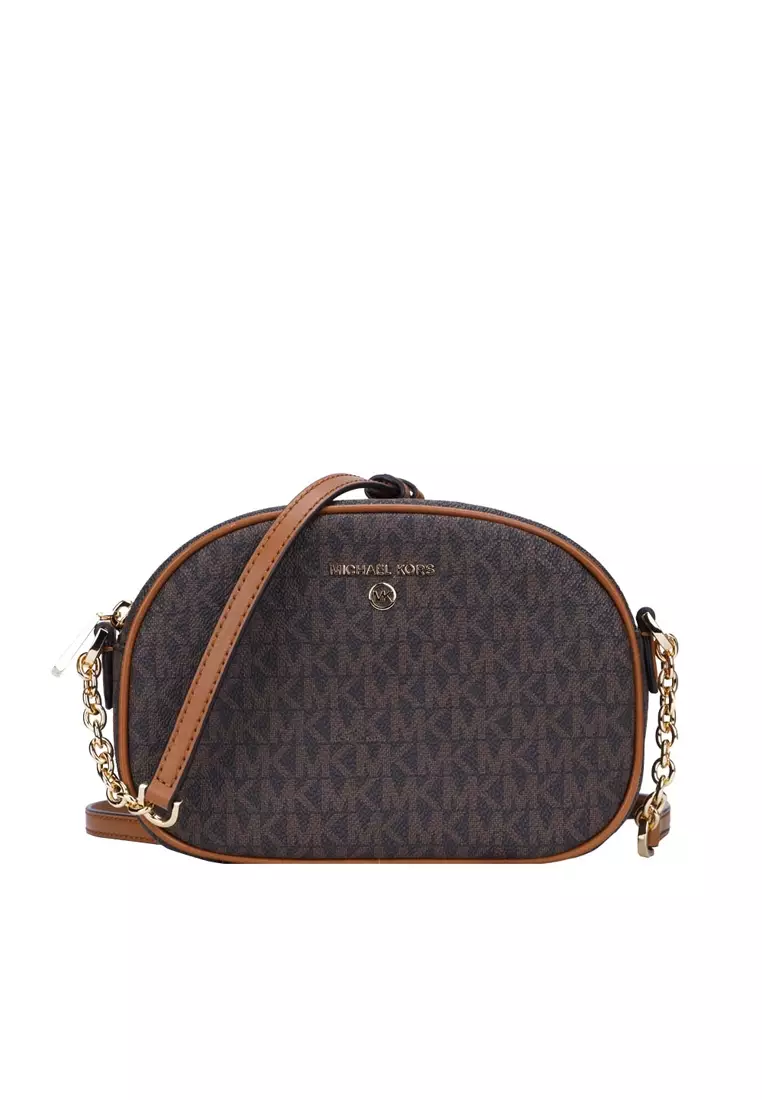 Michael Kors JET SET CHARM Small PVC Print Women s Single shoulder crossbody bag 32F2GT9C0B BRN ACORN