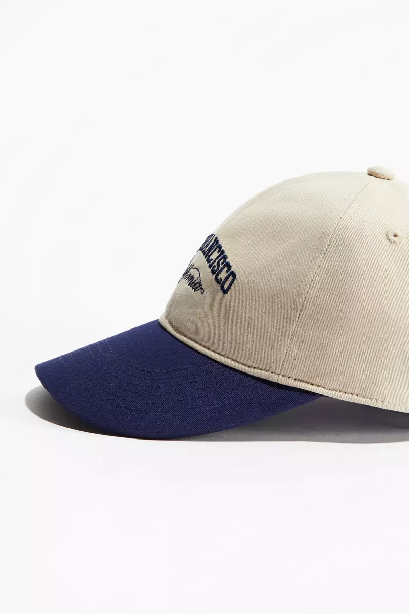 Embroidered-motif twill cap