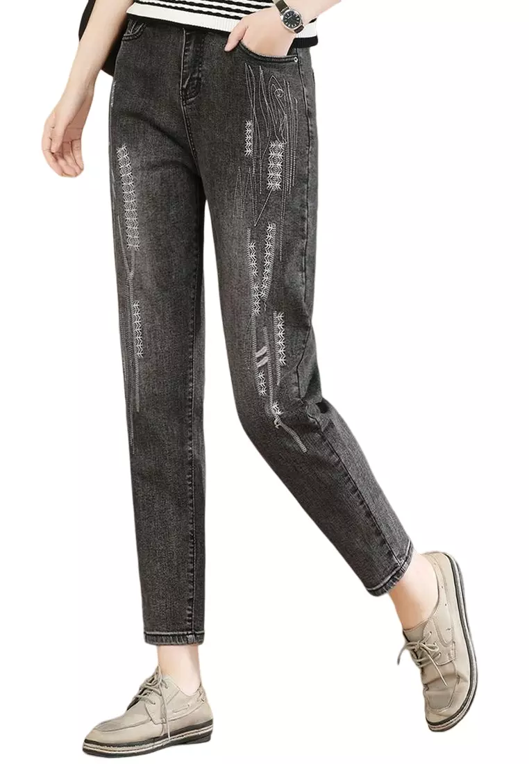 Girls embroidered jeans top