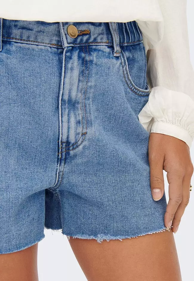 Raw hem shorts shop