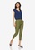 United Colors of Benetton green Cropped Sweatpants in Pure Linen 08685AAE96AB65GS_4