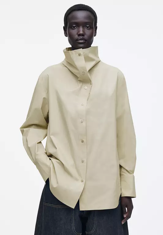 Relaxed Funnel-Neck Shirt