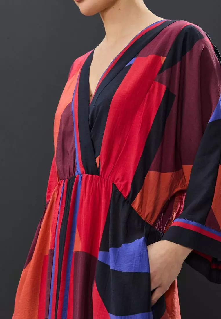 V-Neck Kaftan Maxi Dress