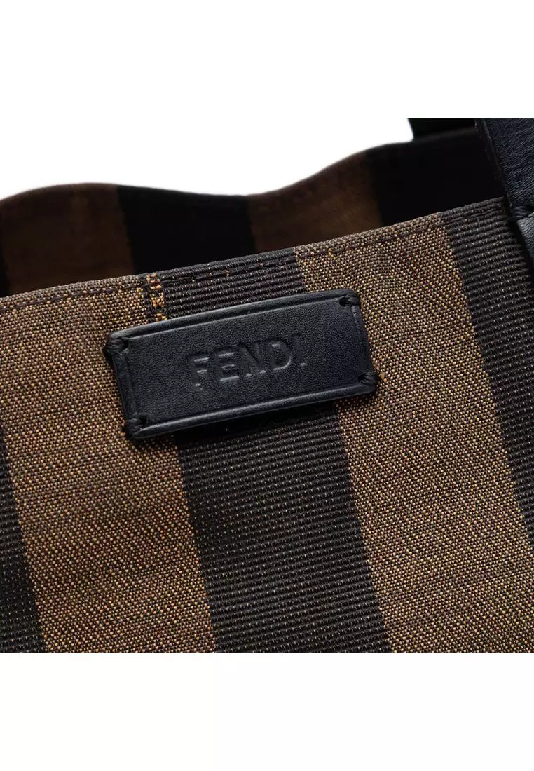 Pre-Loved Fendi Pequin Canvas Simply Shopping Tote