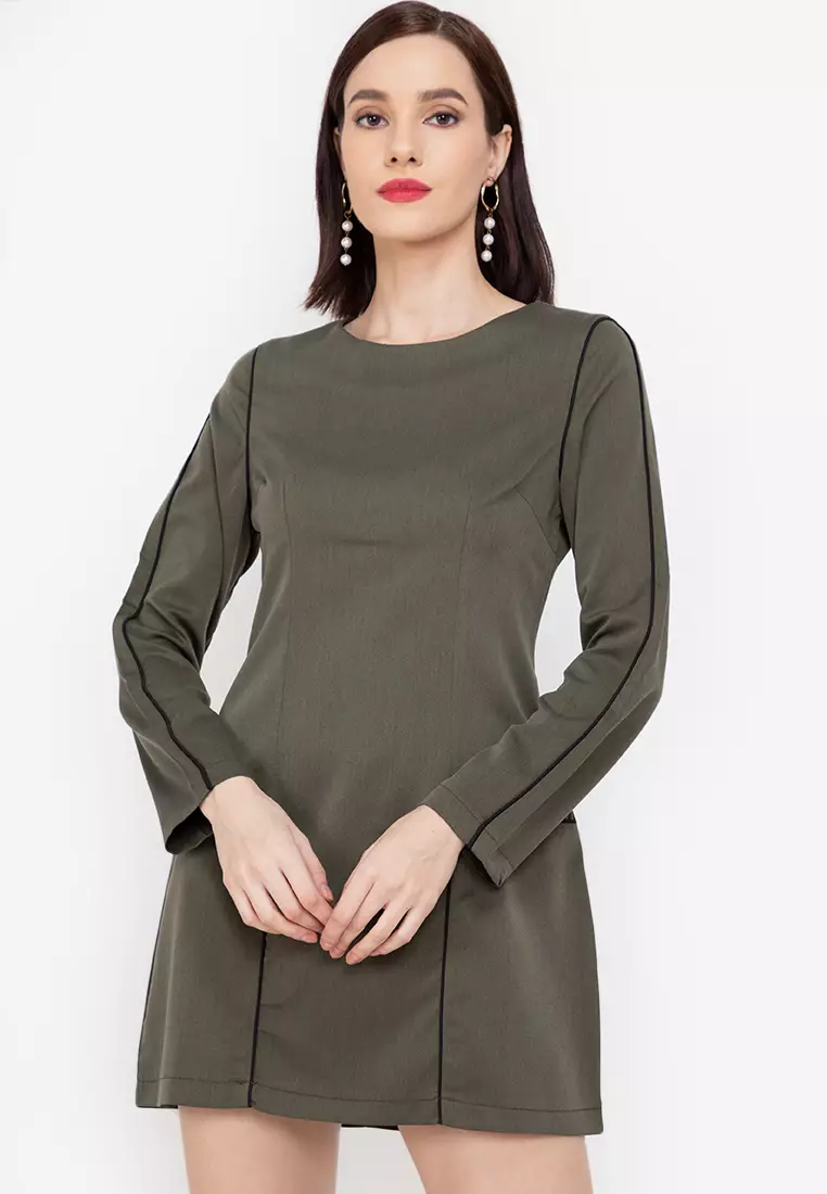 Buy ZALORA WORK Piped Shift Dress 2024 Online ZALORA Philippines