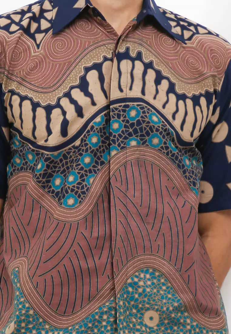 Bhagawan Kemeja Batik Premium Pria Casual Modern Lengan Pendek