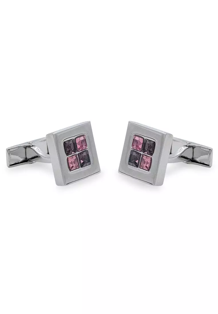 Isla Magenta Diamonte Cufflink