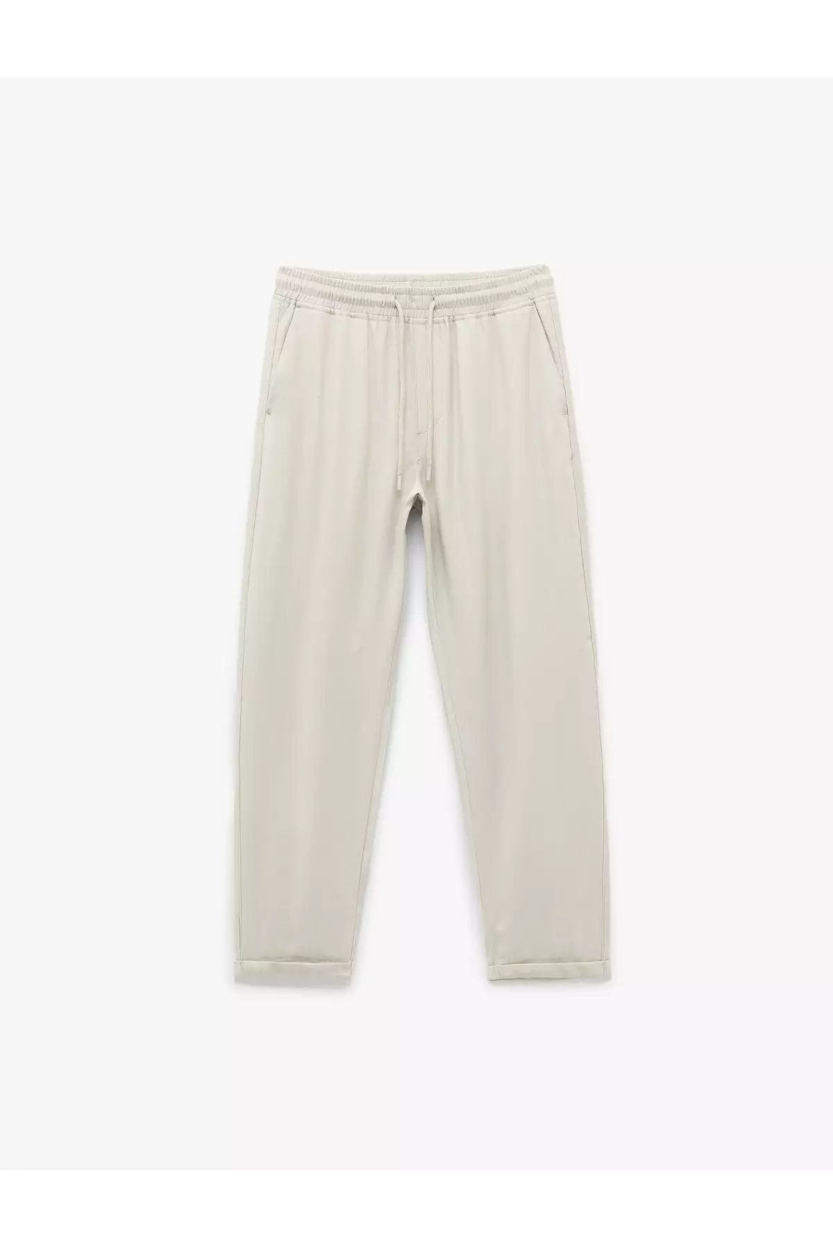 Viscose Pocket Detailed Rayon Tapered Waist Lace-Up Trousers