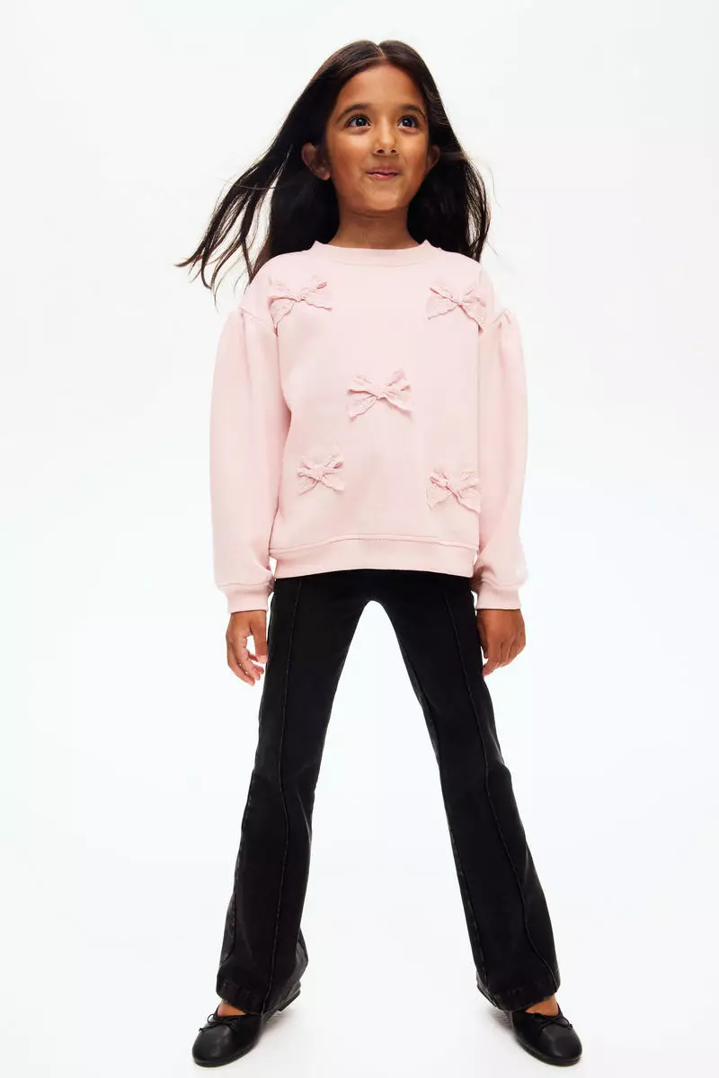 Appliquéd brushed-inside sweatshirt