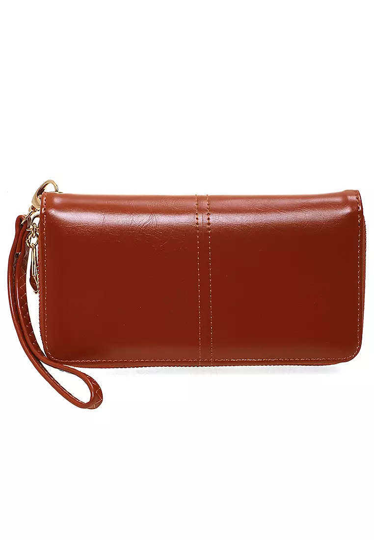 Dive Dompet Panjang Wanita Premium Wallet Casual Many Slot Material Leather Kulit ORIGINAL - Brown