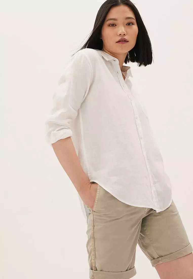 Buy MARKS SPENCER M S Cotton Rich High Waisted Chino Shorts 2023