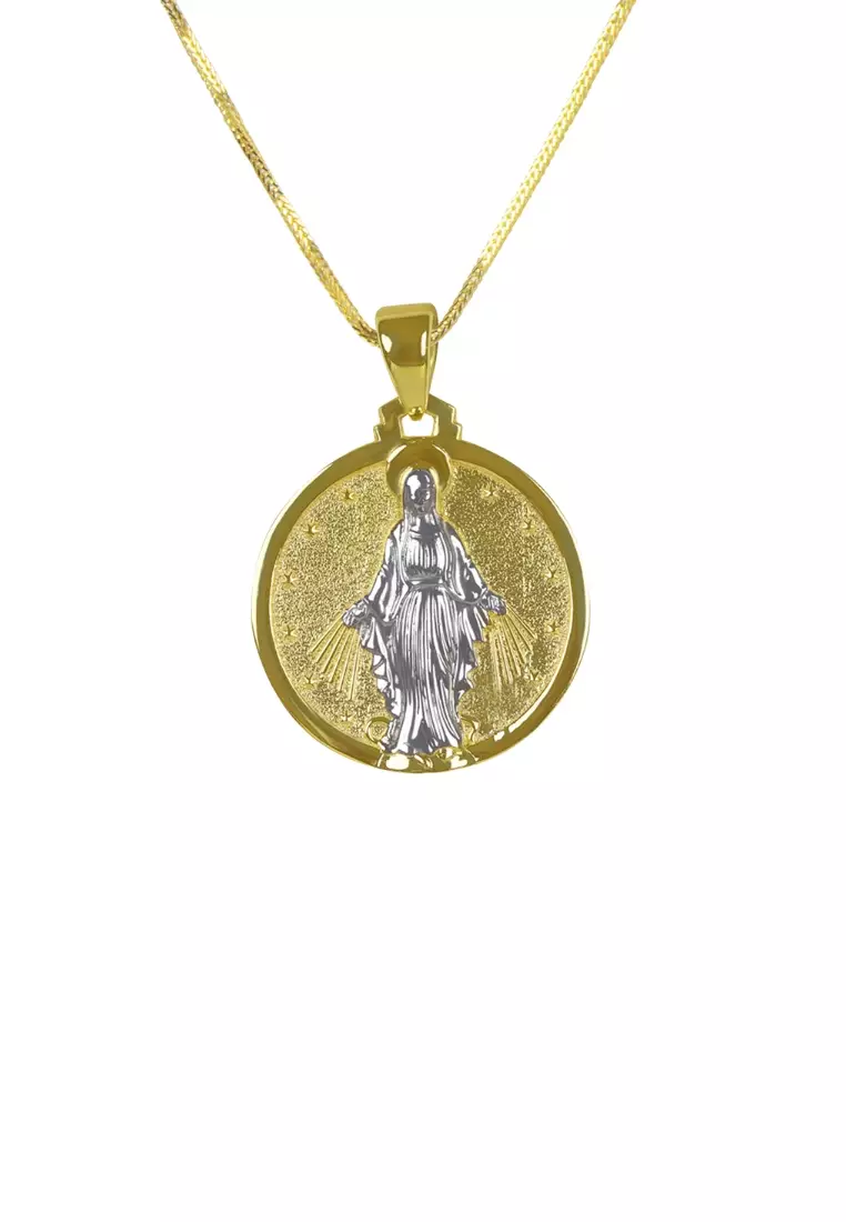 Miraculous Medal Pendant 18k Gold 