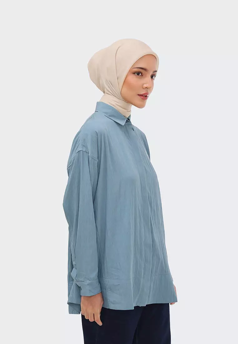 Ria Miranda Teal Adina Shirt