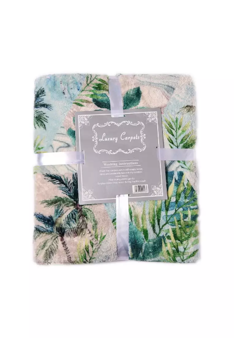 Buy The Landmark Luxury Carpet Printed Faux Fur Fabric Palm tree