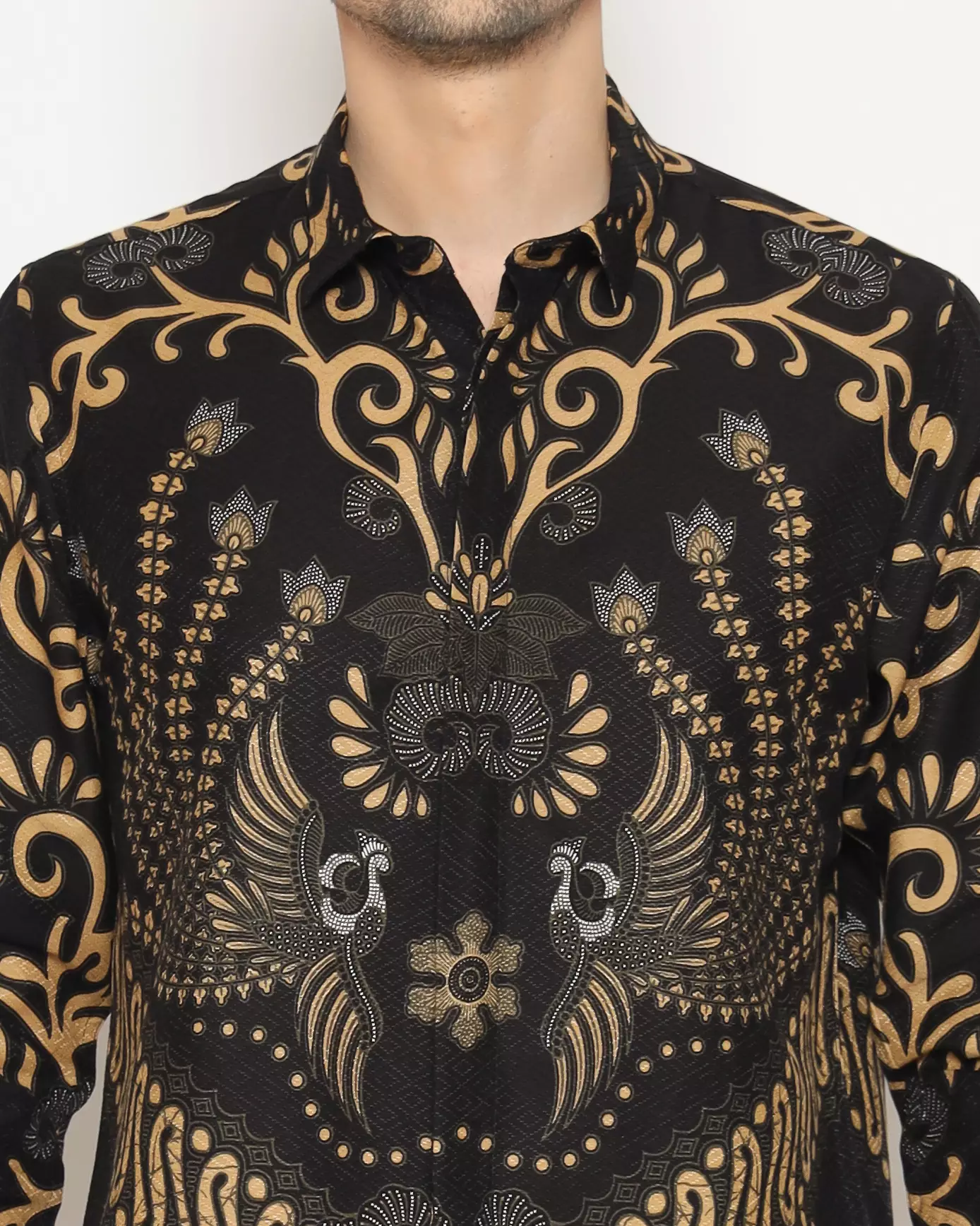 MAGINOT NARENDRA CREAM Batik MOTIF TIMBUL DOBBY Slim Fit Lengan Panjang