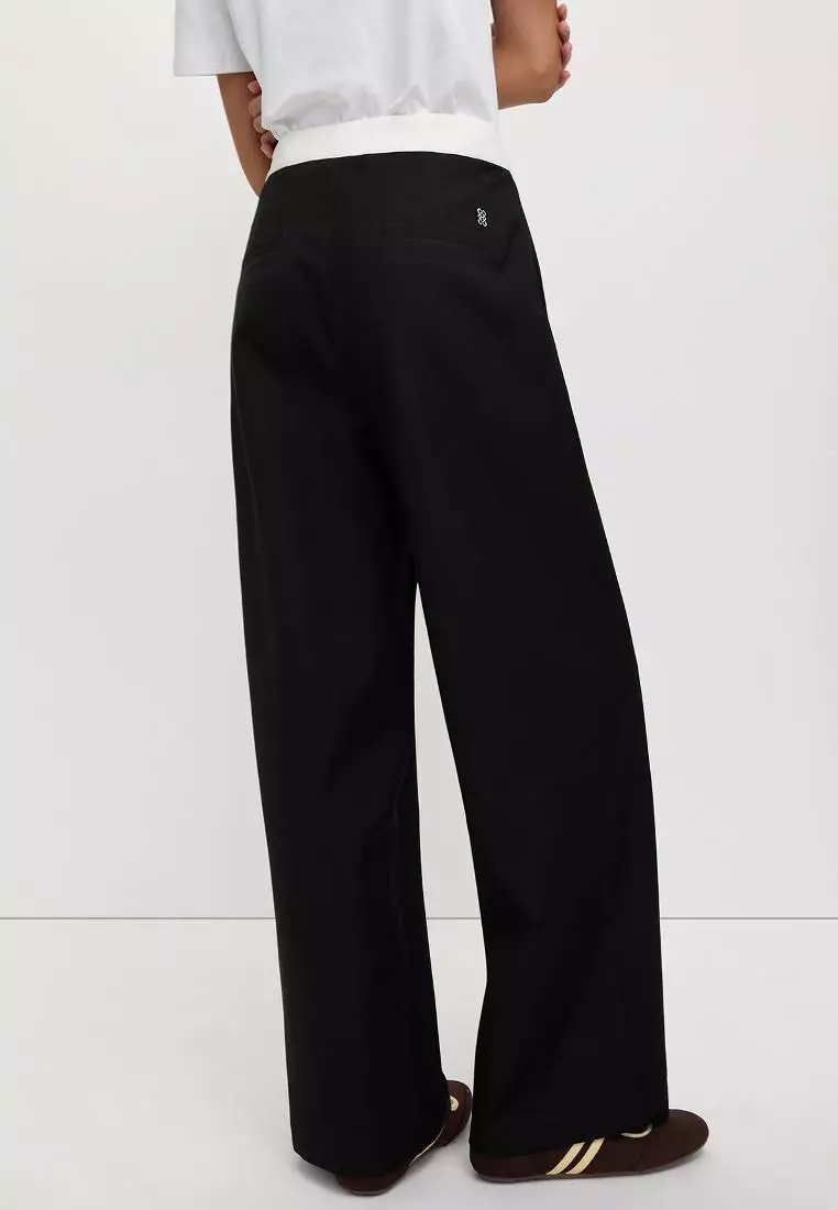 Wide-Leg Drawstring Trousers