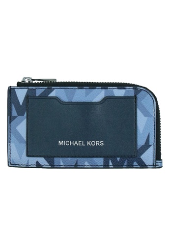 Michael Kors blue Michael Kors Signature Cooper 36S2LCOE6U Tall Card Case In Denim Blue Multi 13E0BACDB2C704GS_1