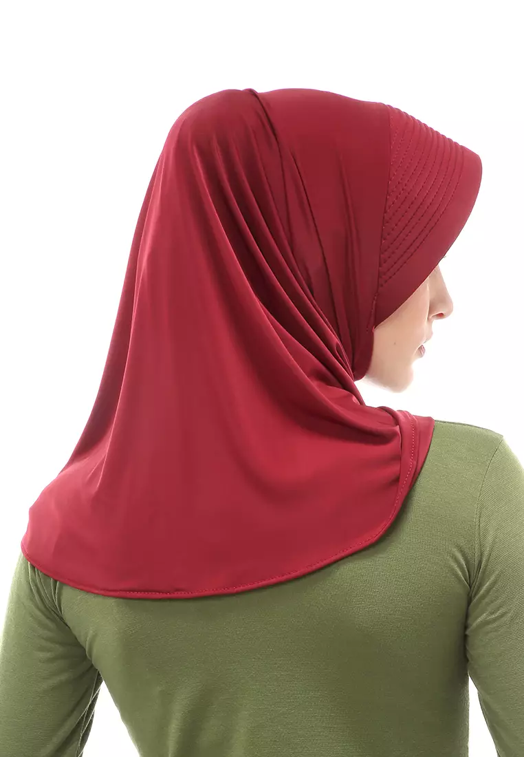 Layla Hijab Sport Instan Wanita Muslimah Relaxed Fit - Maroon