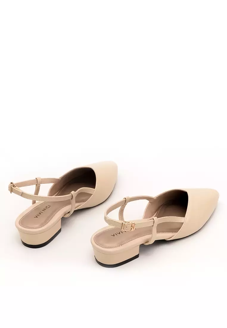 VIVI NICI - Xera Sepatu Sandal Mules Hak 3 cm Cannoli Cream