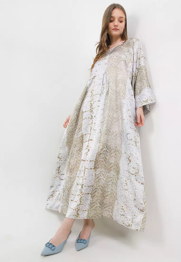 Bell S/ Printed Sateen Maxi Dress