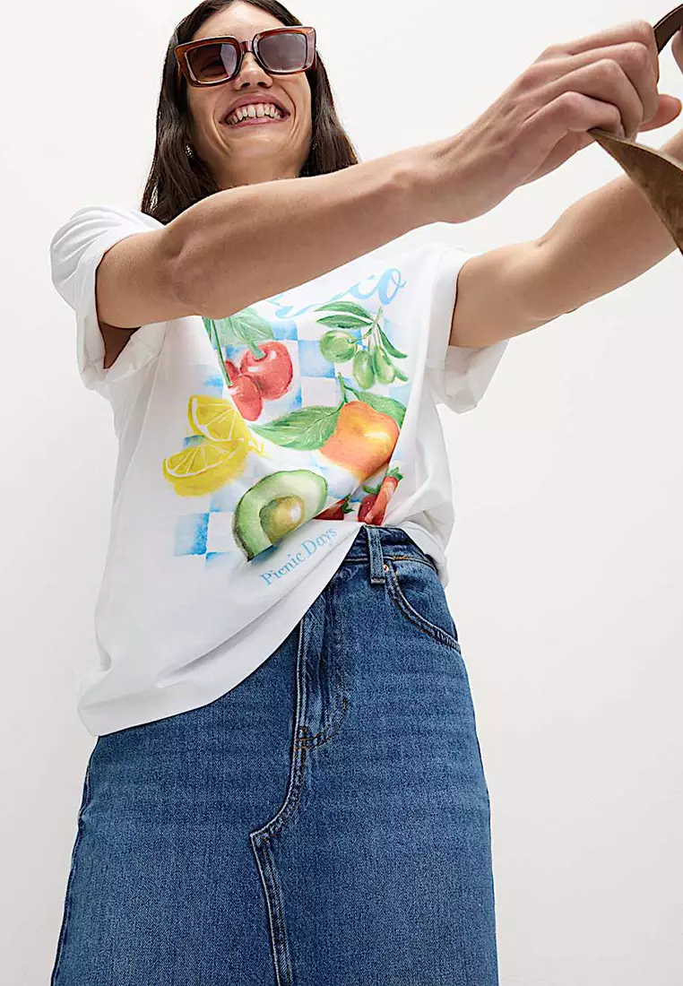Pure Cotton Graphic Oversized T-Shirt